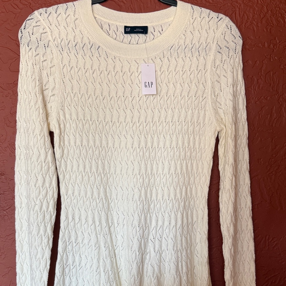 GAP Cream Long Sleeve Knit Dress - Picture 3 of 4